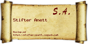 Stifter Anett névjegykártya